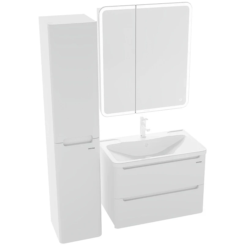 Тумба под раковину Grossman Адель 70 107006 подвесная Белая МДФ / ЛДСП
