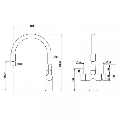 Смеситель для кухни Reflexion Lago RX9902GD цвет Брашированное золото