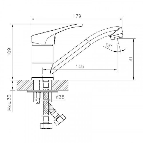 Смеситель для раковины Decoroom DR21012 Хром