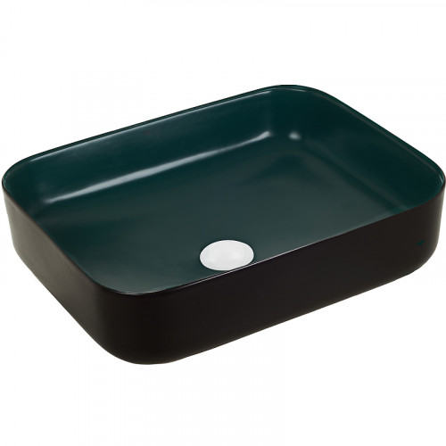 Раковина-чаша WeltWasser Elbach M2195 BDG 50 10000005750 Черная Темно-зеленая фаянс накладная
