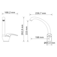 Смеситель для кухни WasserKRAFT Rossel 2807 Хром латунь