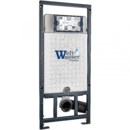 Комплект унитаза с инсталляцией WeltWasser MARBERG 507 + MERZBACH 043 GL-WT + MAR 507 SE MT-BL 10000011319 цвет Белый глянцевый с сиденьем Микролифт и клавишей смыва цвет Черный матовый