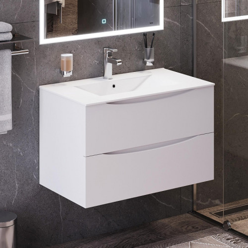 Тумба под раковину Bond Cube 80 T01805 подвесная цвет Белый матовый