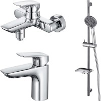 Комплект смесителей Aquatek Вега AQ1030CR Хром латунь