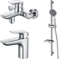 Комплект смесителей Aquatek Вега AQ1030CR Хром латунь