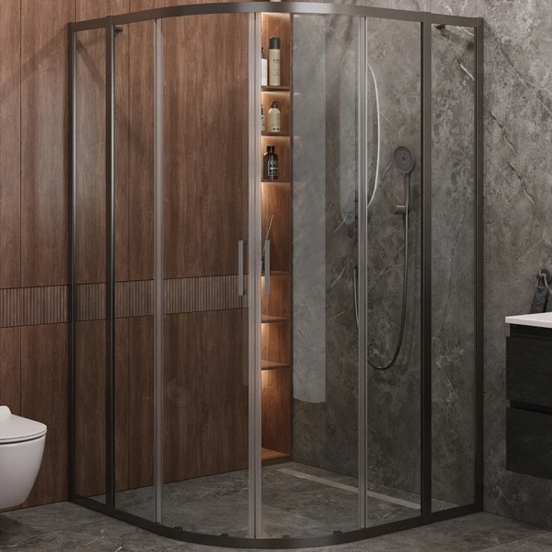 Душевой уголок Cezares Molveno 110x110 MOLVENO-R-22-90+20-C-GM-IV профиль Оружейная сталь стекло прозрачное