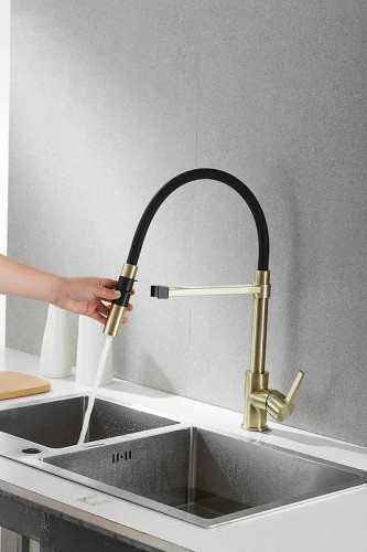 Смеситель для кухни Rose R133Q цвет Бронза Черный