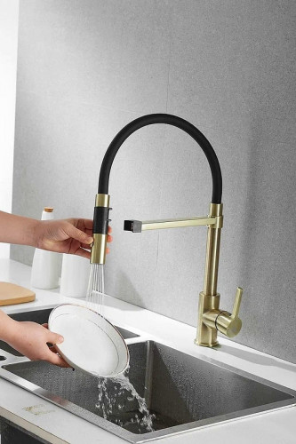 Смеситель для кухни Rose R133Q цвет Бронза Черный