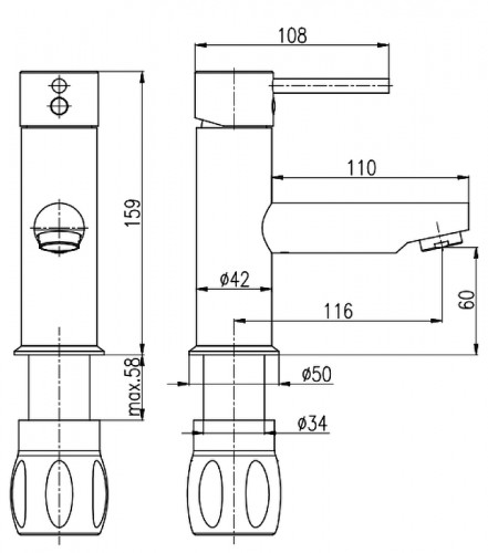 Смеситель для раковины Rav Slezak Seina SE927.5KZ Золото латунь