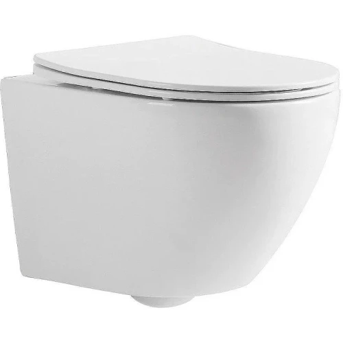 Унитаз с инсталляцией CeramaLux 2197 + Berges Novum L5 040215 с сиденьем Микролифт и Черной матовой клавишей смыва