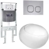 Комплект унитаза с инсталляцией WeltWasser AMBERG 497 ST + JECKENBACH 004 GL-WT + AMBERG RD-CR 10000006712 цвет Белый глянцевый с сиденьем Микролифт и клавишей смыва цвет Хром
