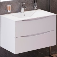 Тумба с раковиной Bond Cube 80 T01805-S05W подвесная Белая матовая МДФ / ЛДСП