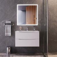 Тумба с раковиной Bond Cube 80 T01805-S05W подвесная Белая матовая МДФ / ЛДСП