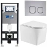 Комплект унитаза с инсталляцией WeltWasser AMBERG 506 + NESENBACH 004 GL-WT + AMBERG RD-CR 10000008933 цвет Белый глянцевый с сиденьем Микролифт и клавишей смыва цвет Хром