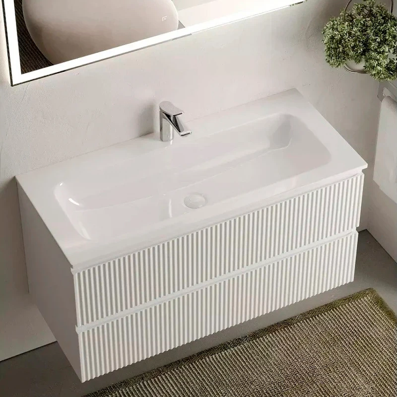 Тумба под раковину Sancos Snob R 100 SNR100W подвесная Bianco МДФ / ЛДСП