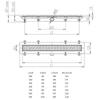 Душевой лоток Azario AZ-CH 750 MC с решеткой Medium