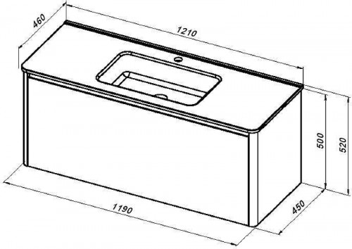 Тумба под раковину Allen Brau Gravity 119 1.370015.AM подвесная цвет Антрацит матовый