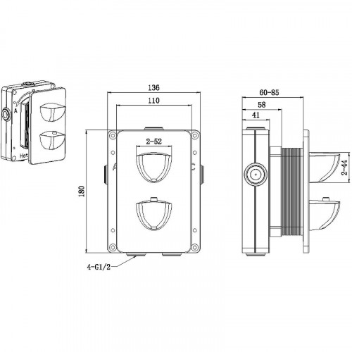 Смеситель для душа Allen Brau Infinity 5.21316-00 с термостатом Хром латунь встраиваемый