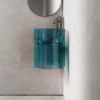 Раковина Abber Kristall 42 AT2705Aquamarin Бирюзовая полиэфирная смола подвесная