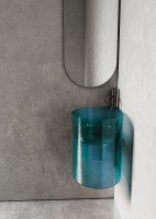 Раковина Abber Kristall 42 AT2705Aquamarin Бирюзовая полиэфирная смола подвесная