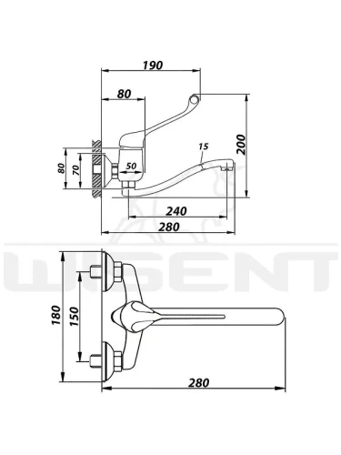 Смеситель для раковины Wisent W46279-1 цвет Хром