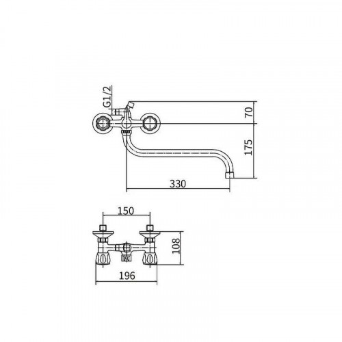 Смеситель для ванны Plstart PL2218-10 универсальный цвет Хром Красный