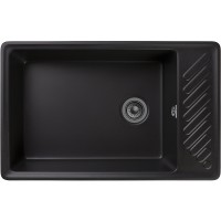 Кухонная мойка GranFest Quarz GF-ZL51 Черная искусственный камень (литьевой мрамор) встраиваемый