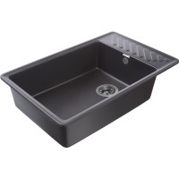 Кухонная мойка GranFest Quarz GF-ZL51 Черная искусственный камень (литьевой мрамор) встраиваемый