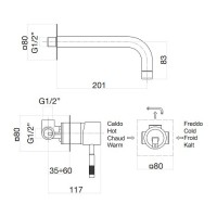 Смеситель для раковины Webert Rimini RI830606794 Золото матовое латунь