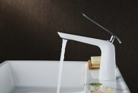 Смеситель для раковины Lemark Melange LM4906CW Белый Хром латунь