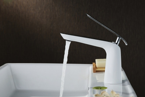 Смеситель для раковины Lemark Melange LM4906CW Белый Хром латунь