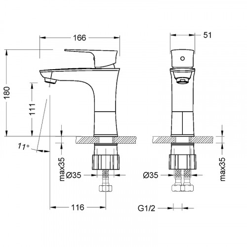 Смеситель для раковины Lemark Nero LM0206C Хром латунь