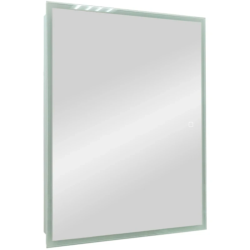 Зеркальный шкаф Reflection Cube 500х800 RF2218CB с подсветкой Белый матовый МДФ / ЛДСП, стекло