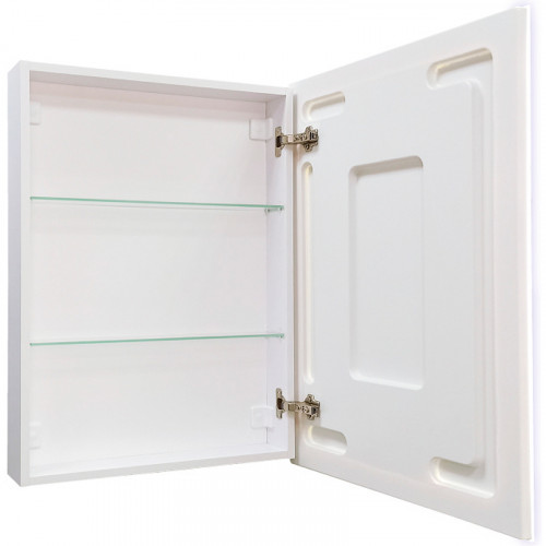 Зеркальный шкаф Reflection Cube 500х800 RF2218CB с подсветкой Белый матовый МДФ / ЛДСП, стекло