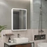 Зеркальный шкаф Reflection Cube 500х800 RF2218CB с подсветкой Белый матовый МДФ / ЛДСП, стекло