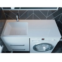 Раковина Madera Kamilla 110 L 4627173210041 с местом под стиральную машину Белая
