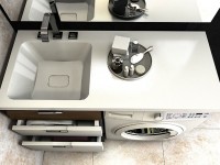 Раковина Madera Kamilla 110 L 4627173210041 с местом под стиральную машину Белая