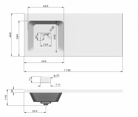 Раковина Madera Kamilla 110 L 4627173210041 с местом под стиральную машину Белая