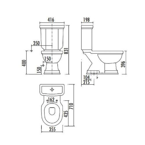 Унитаз-компакт Creavit Klasik KL300-11CB00E-0000 Белый без бачка и сиденья