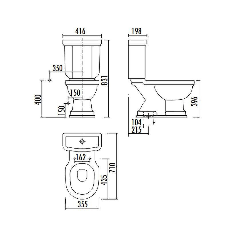 Унитаз-компакт Creavit Klasik KL300-11CB00E-0000 Белый без бачка и сиденья
