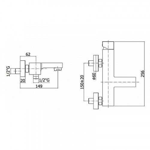 Смеситель для ванны Paffoni Elle EL022NO Черный матовый латунь на стену