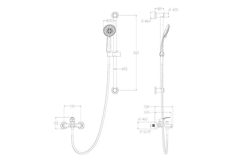 Смеситель для ванны Wonzon & Woghand WW-4560-MB цвет Черный матовый