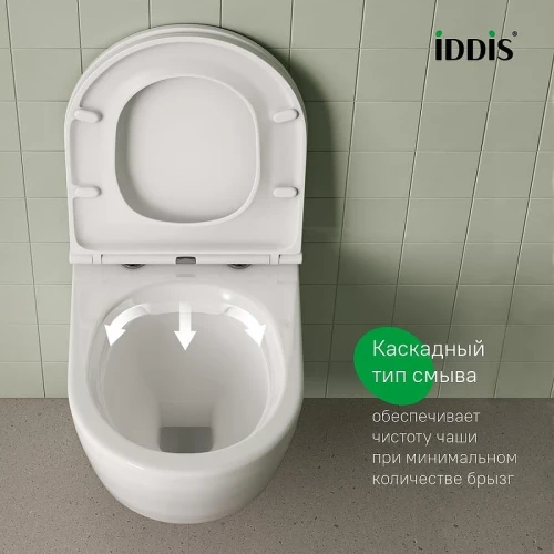 Унитаз с инсталляцией Iddis Basic BASB030i73 цвет Белый с сиденьем Микролифт и клавишей смыва цвет Белый глянцевый