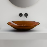 Раковина-чаша Abber Kristall 54 AT2812Opal Коричневая полиэфирная смола накладная