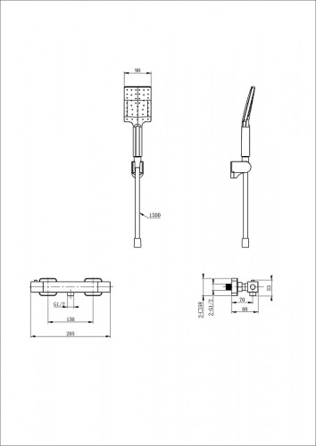 Смеситель для душа Wonzon &amp; Woghand Stay WW-B2062-A-CR с термостатом цвет Хром