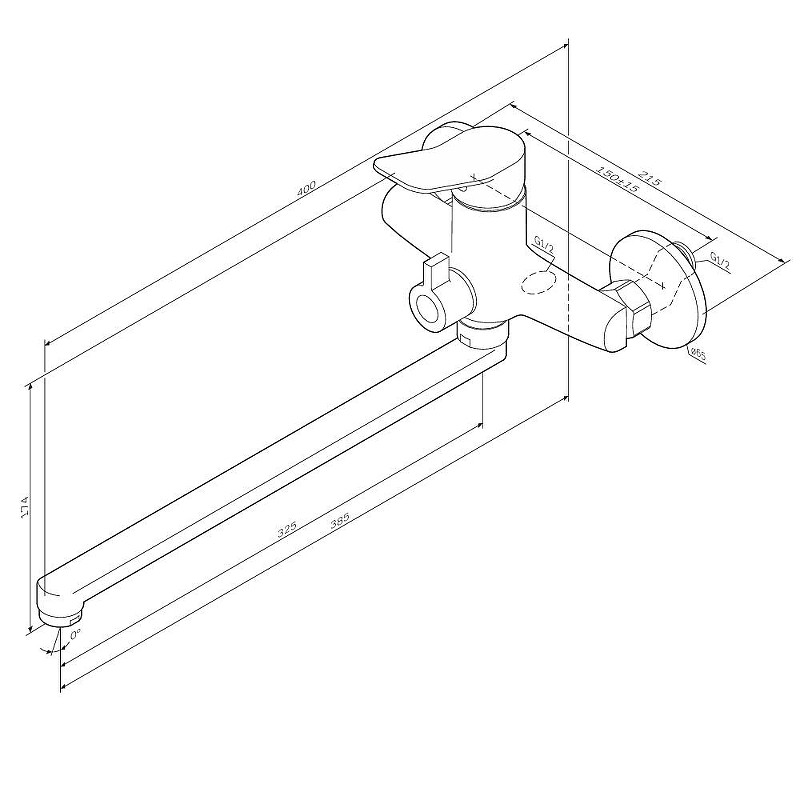 Смеситель для ванны AM.PM X-Joy F85A90255 цвет Титан