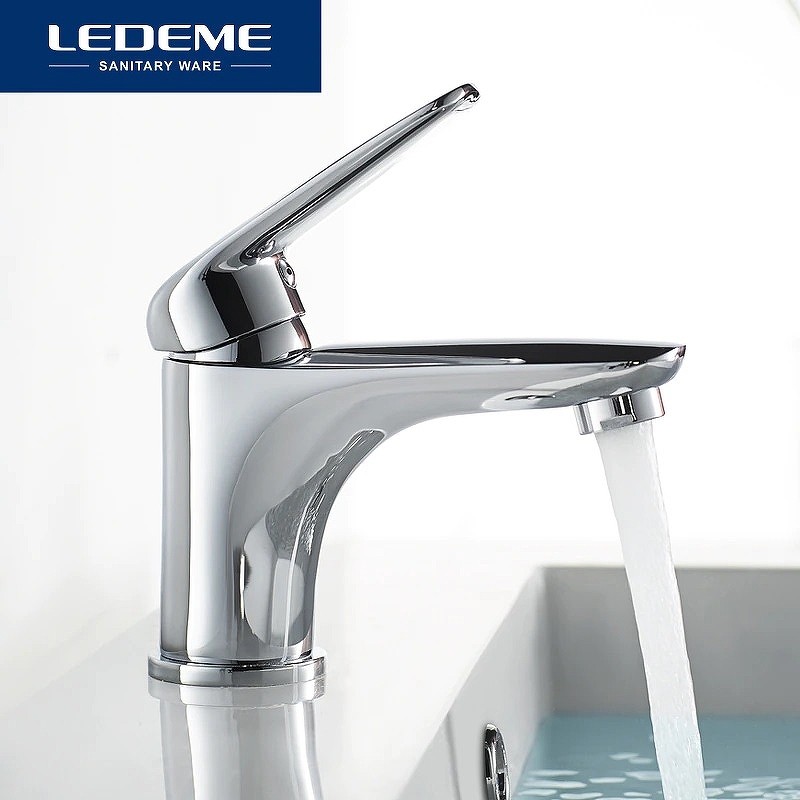 Смеситель для раковины Ledeme H48 1048L Хром латунь