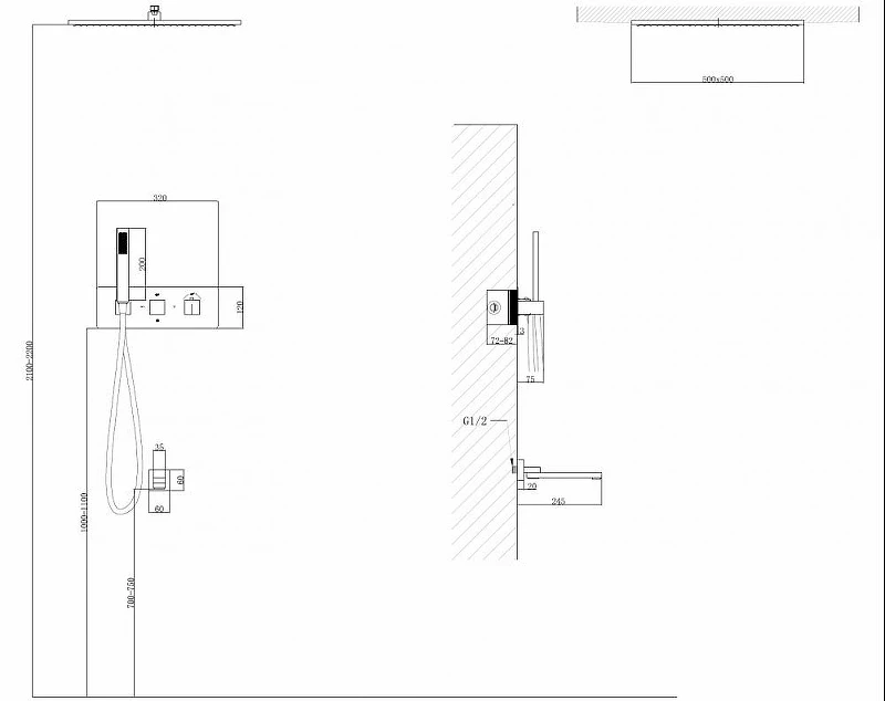 Душевая система Abber Daheim AF8254NG с термостатом Никель