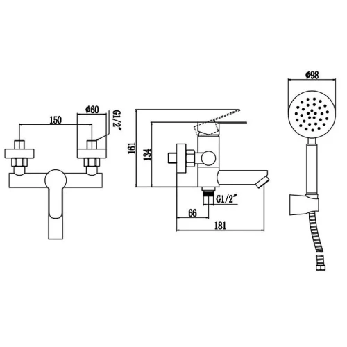 Смеситель для ванны Fmark FS8304H цвет Черный