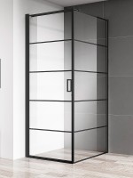 Душевой уголок AQUAme 90x90 L AQM5215-LH-9 профиль Черный матовый стекло прозрачное
